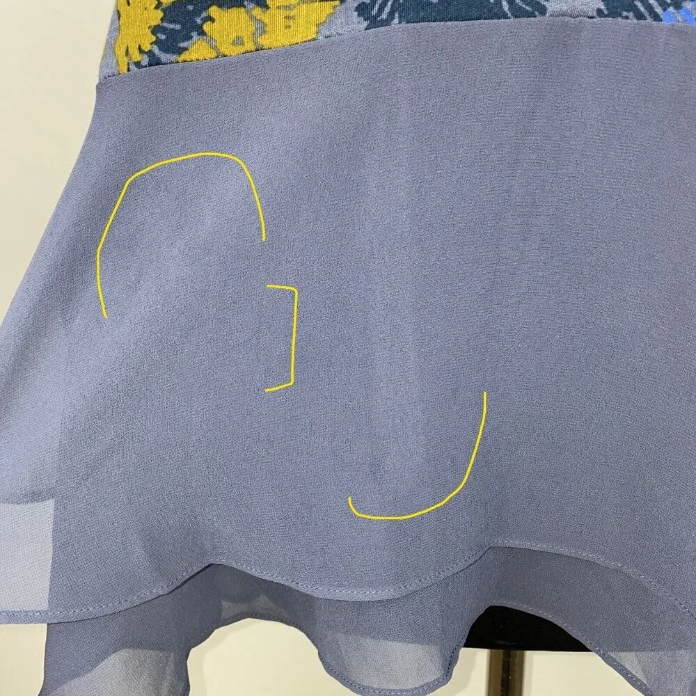 LOGO By Lori Goldstein Womens US XS Floral Cotton Modal Woven Chiffon Tunic Top - Picture 12 of 16